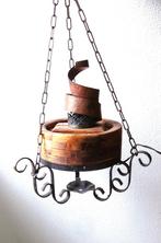 Rustieke industriële tafel/hanglamp, eigen ontwerp., Antiquités & Art, Enlèvement ou Envoi