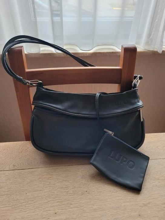 LUPO muisgrijze leren tas, Handtassen en Accessoires, Tassen | Schoudertassen, Zo goed als nieuw, Grijs, Leer, Ophalen