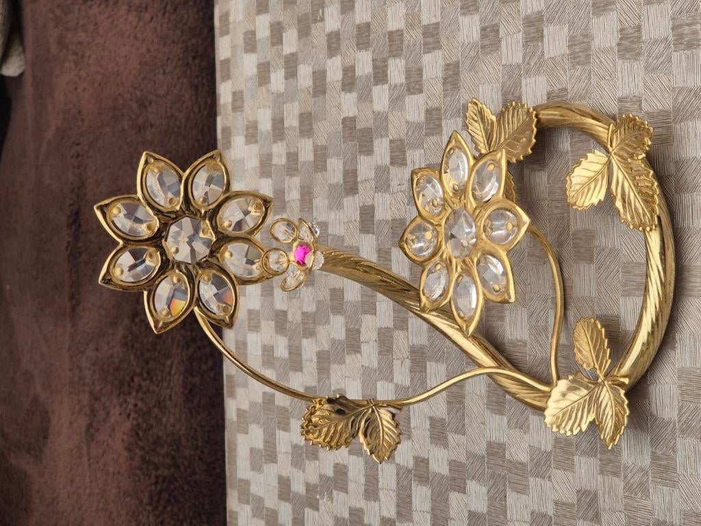 Super mooie vergulde bloem decoratie met Swarovski, Ophalen of Verzenden, Zo goed als nieuw