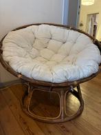 Fauteuil Papasan Maisons du Monde – Rotin + Coussin écru, Maison & Meubles, Enlèvement, Utilisé, Une personne