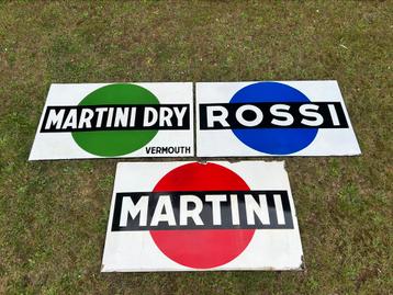 Lot de 3 plaques émaillées email emaille martini  mancave beschikbaar voor biedingen