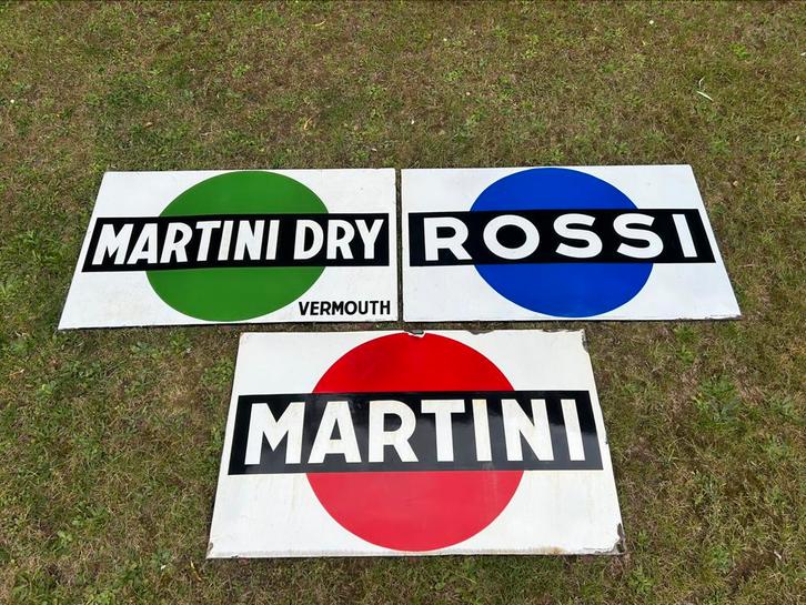 Lot de 3 plaques émaillées email emaille martini  mancave, Verzamelen, Merken en Reclamevoorwerpen, Ophalen