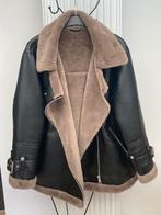 Warme jas met leereffect en imitatiebont Mango, plus size, Kleding | Dames, Jassen | Winter, Mango, Bruin, Maat 46/48 (XL) of groter