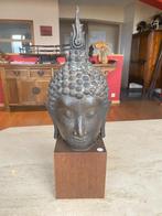 Tête divinité Bronze Boudha Kmer 41cm, Antiquités & Art, Bronze, Enlèvement ou Envoi