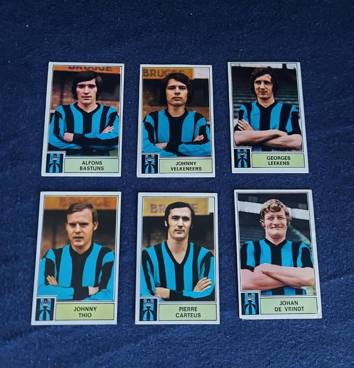 6 versch. Panini stickers voetbal ' FB 1972 - Club Brugge ', Hobby en Vrije tijd, Stickers en Plaatjes, Nieuw, Meerdere stickers