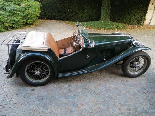 MG TC oldtimer van 1948, Auto's, Oldtimers, Particulier, MG, Benzine, Cabriolet, 2 deurs, Handgeschakeld, Groen, Leder, Achterwielaandrijving