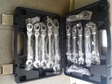 12 delige set ringratel - steeksleutelset flex Hofftech, Envoi, Neuf