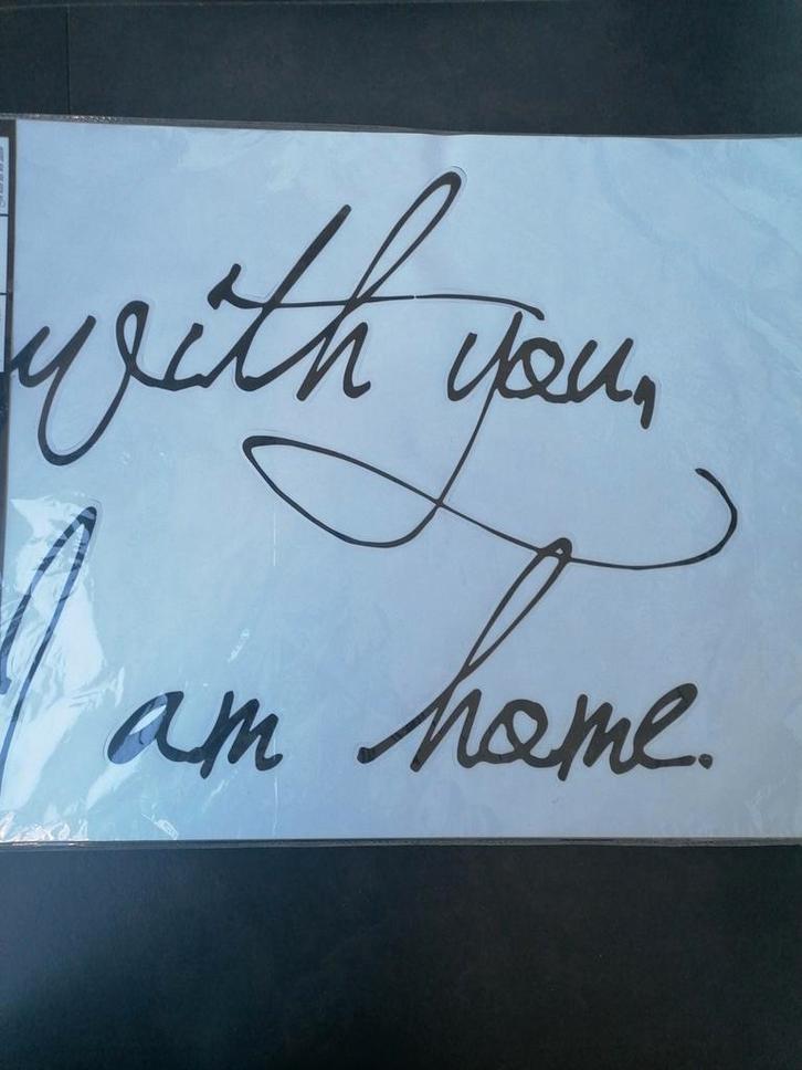 Nieuwe  grote muursticker met spreuk :With you I'm home, Huis en Inrichting, Woonaccessoires | Wanddecoraties, Ophalen of Verzenden