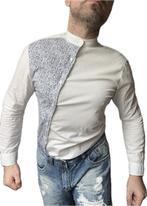 Zeldzaam herenoverhemd asymmetrische knopen en lage kraag M, Verzenden