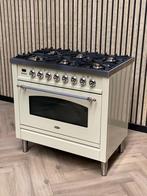 Boretti Crème 90cm Gas 6 pits + Multifunctionele Oven, Ophalen of Verzenden, Zo goed als nieuw, Grill, Gas