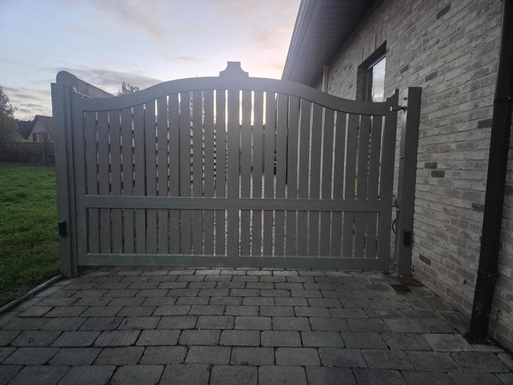 Metalen poort gegalvaniseerd en gepoederlakt, Tuin en Terras, Tuinhekken en Hekwerk, Zo goed als nieuw, Sierhekwerk, IJzer, Ophalen