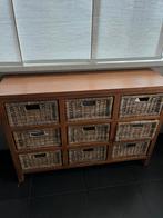 Houten kastje met manden, Huis en Inrichting, Kasten | Ladekasten, Ophalen, Gebruikt