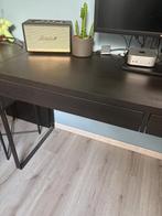 Zwarte bureau met 2 lades, Huis en Inrichting, Ophalen, Zo goed als nieuw, Bureau