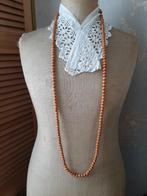 collier vintage avec perles en bois, Comme neuf, Brun, Enlèvement ou Envoi