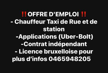 ‼️OFFRE D'EMPLOI ‼️ Chauffeur Taxi(Uber-Bolt..)