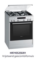 Siemens elektrische oven + gasfornuis HR745525E, Electroménager, Cuisinières, Gaz, 85 à 90 cm, 4 zones de cuisson, Plaque chauffante