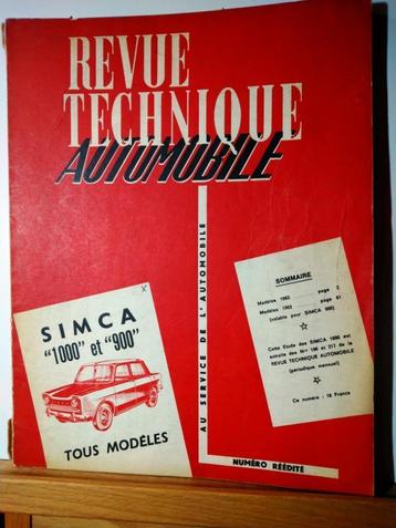 RTA - Simca 1000 et 900 - Revue technique automobile beschikbaar voor biedingen