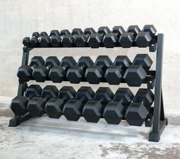 Hex Dumbbellset 2,5 tot 30 + rek beschikbaar voor biedingen