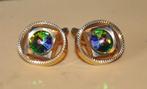 paire de bouton de manchette (bmx2010), Handtassen en Accessoires, Manchetknopen, Ophalen of Verzenden, Gebruikt, Steen, Verguld