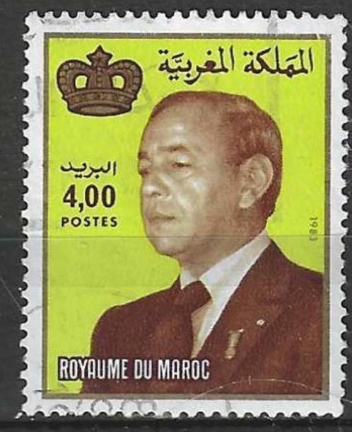 Marokko 1984 - Yvert 965 - Koning Hassan II - 4 d. (ST), Timbres & Monnaies, Timbres | Afrique, Affranchi, Maroc, Envoi
