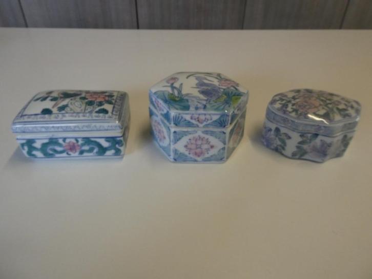 Porseleinen Chinese doosjes, Tuin en Terras, Bloempotten, Nieuw, Overige materialen, Binnen, Minder dan 40 cm, Minder dan 25 cm
