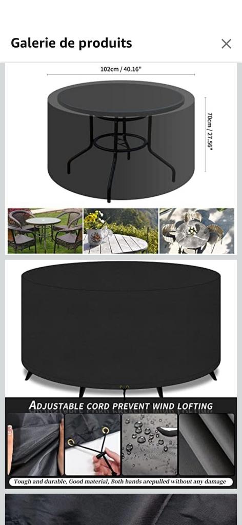 Housse de protection Patio+ pour table ronde, Jardin & Terrasse, Accessoires mobilier de jardin, Neuf, Enlèvement