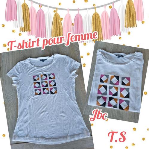 T-shirt MC pour femme -blanc-Jbc-T.S, Kleding | Dames, T-shirts, Gedragen, Maat 36 (S), Wit, Korte mouw, Ophalen of Verzenden