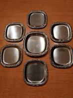 6 glas en 1 fles onderzetter /metaal met  zilverglans, Ophalen of Verzenden