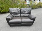 Divan 2 places en cuir brun, 75 à 100 cm, Comme neuf, Enlèvement, 150 à 200 cm