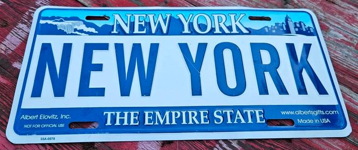 New York souvenir-kentekenplaat, Verzamelen, Overige Verzamelen, Zo goed als nieuw, Ophalen of Verzenden
