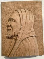 Heilige Pater Pio in hout uitgesneden (21,5 op 16,5 cm), Ophalen of Verzenden, Gebruikt, Beeld(je), Christendom | Katholiek