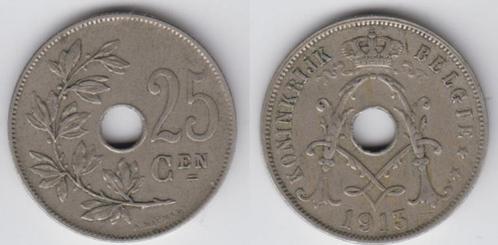België 25 centimes, 1913 Frans - 'ROYAUME DE BELGIQUE', Postzegels en Munten, Munten | België, Losse munt, Ophalen of Verzenden