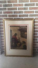 Kleurenets “man in interieur”, Antiek en Kunst, Ophalen