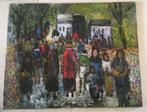 Mensen op bloemenmarkt - Gerrit Marré 1904 - 1986, Antiek en Kunst, Ophalen of Verzenden