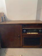 Vintage radiokast van vinyl, Audio, Tv en Foto, Vintage Televisies, Ophalen
