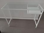 HALTAFEL WIT €30, Huis en Inrichting, Tafels | Sidetables, Ophalen, 100 tot 150 cm, Zo goed als nieuw, Glas