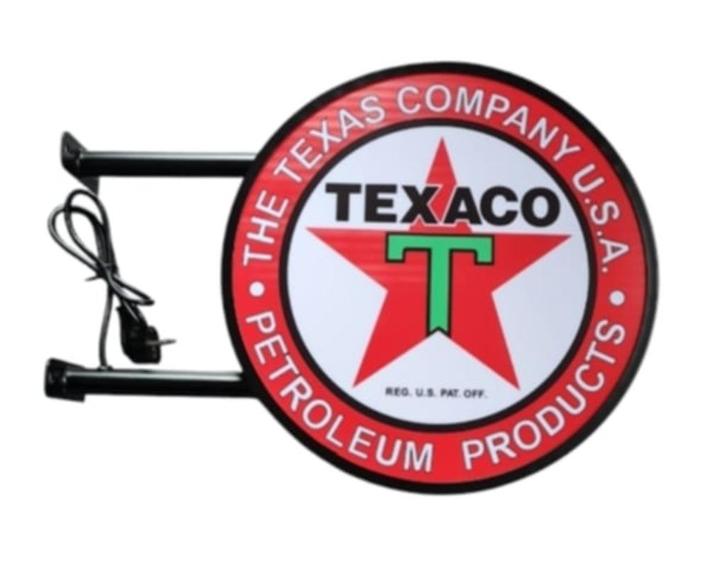 Texaco dubbelzijdige reclame verlichting lamp en veel andere, Verzamelen, Merken en Reclamevoorwerpen, Nieuw, Lichtbak of (neon) lamp