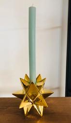 Kaarsenhouder in keramiek goudkleur, Minder dan 25 cm, Overige materialen, Ophalen of Verzenden, Kandelaar