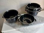 5 ZWARTE MOSSELPOTTEN, Huis en Inrichting, Ophalen, Zo goed als nieuw