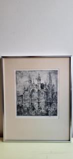 Pentekening Basiliek Dadizele, Antiek en Kunst, Kunst | Etsen en Gravures, Ophalen of Verzenden