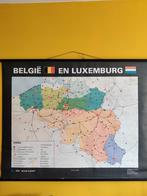 Landkaart België en Luxemburg dubbelzijdig, Antiek en Kunst, Antiek | Schoolplaten, Ophalen