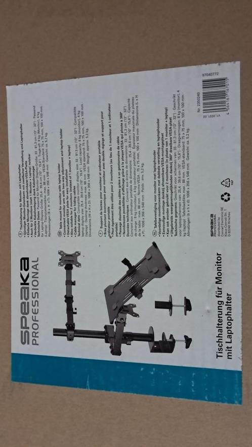 NIEUW SpeaKa Professional SP-MM-302 Monitorbeugel 2-voudig, Computers en Software, Monitoren, Nieuw, In hoogte verstelbaar, Draaibaar