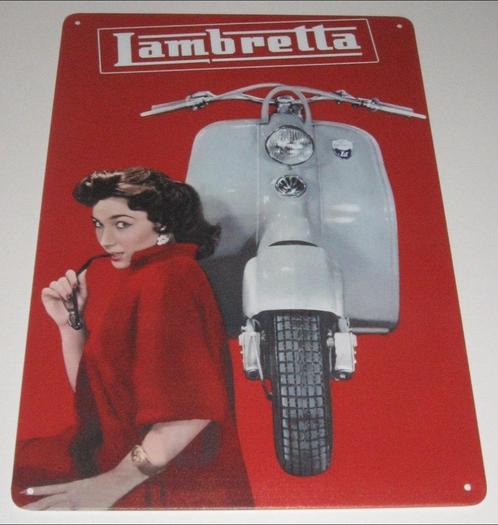 LAMBRETTA : Metalen Vintage Stijl Bord - Lambretta Scooter, Collections, Marques & Objets publicitaires, Neuf, Panneau publicitaire