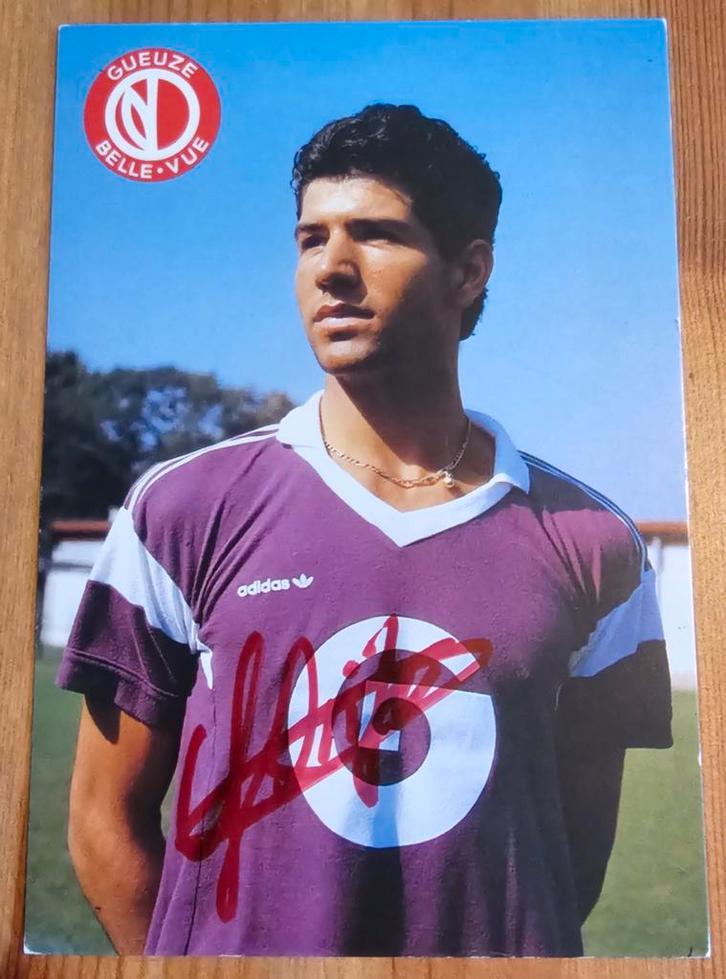 1987 Enzo Scifo Origineel Gesigneerde Spelerkaart Anderlecht, Verzamelen, Sportartikelen en Voetbal, Zo goed als nieuw, Spelerskaart
