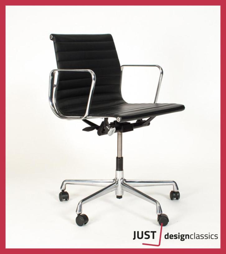 Vitra Eames ea 117 Zwart Leder Nieuwstaat (voorraad:6), Huis en Inrichting, Bureaustoelen, Zo goed als nieuw, Bureaustoel, Zwart