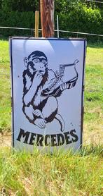 Zeldzaam en antiek emaille bord Mercedes Shoes...top bord!, Ophalen of Verzenden, Gebruikt, Reclamebord