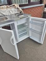 Wasbak met kookplaat en koelkast NIEUW ONGEBRUIKT, Neuf, Enlèvement, Électrique, 3 zones de cuisson ou moins