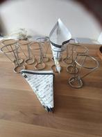 10 metalen frietzakhouders met zakjes riviera maison, Ophalen of Verzenden, Nieuw, Inox of Chroom, Bestekset