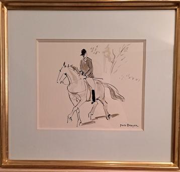 BRAYER Yves "Le cavalier" inkttekening en lavis beschikbaar voor biedingen