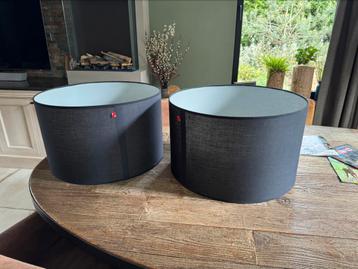 2 paar mooie grote zwarte canvas lampenkappen 50 cm diameter beschikbaar voor biedingen